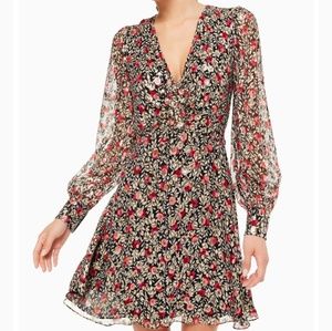 Long sleeve floral mini dress